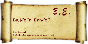 Baján Ernő névjegykártya
