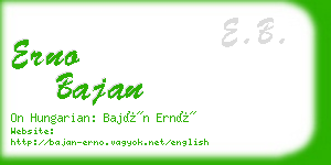 erno bajan business card